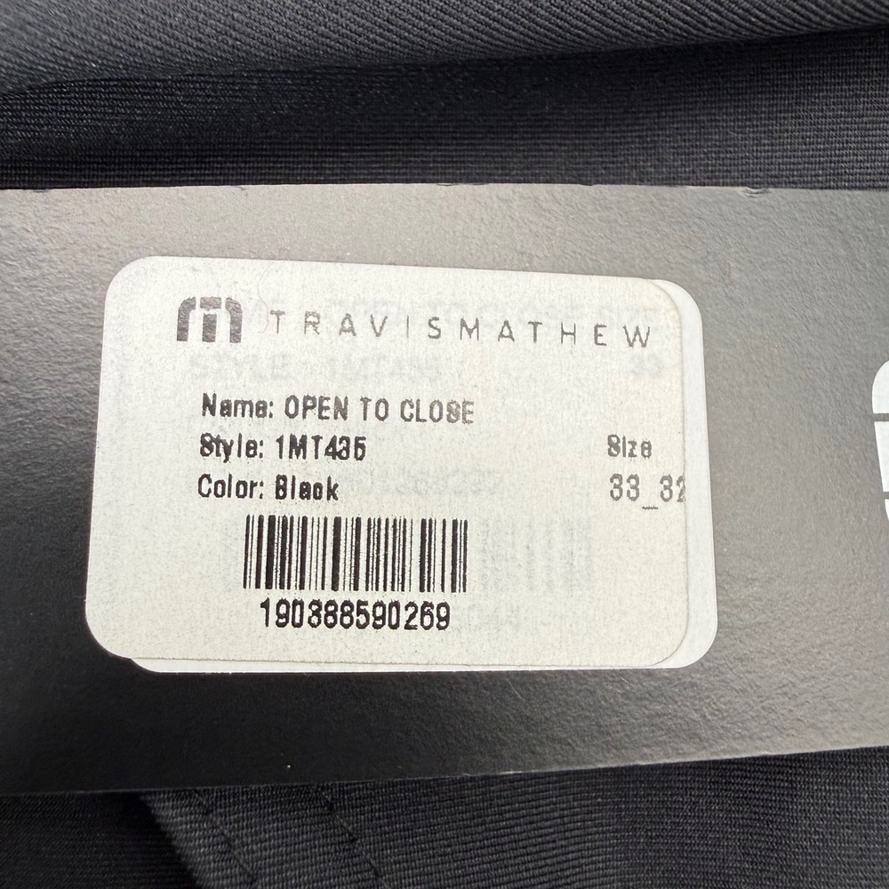 Travis Mathew Pants Mens 33 Black Open To Close 1MT435 Golf Performance Stretch - Picture 8 of 13